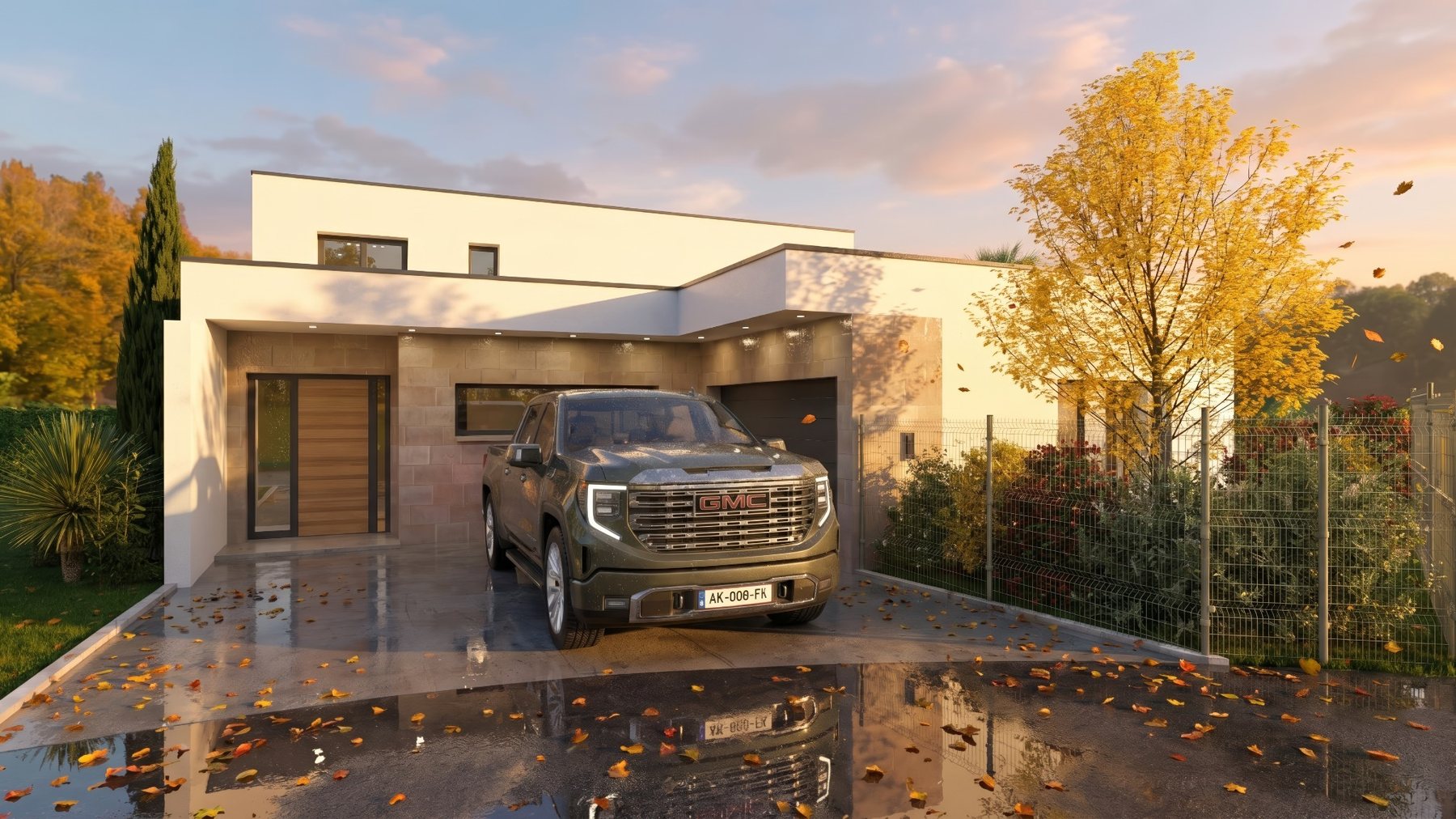 Façade avant garage