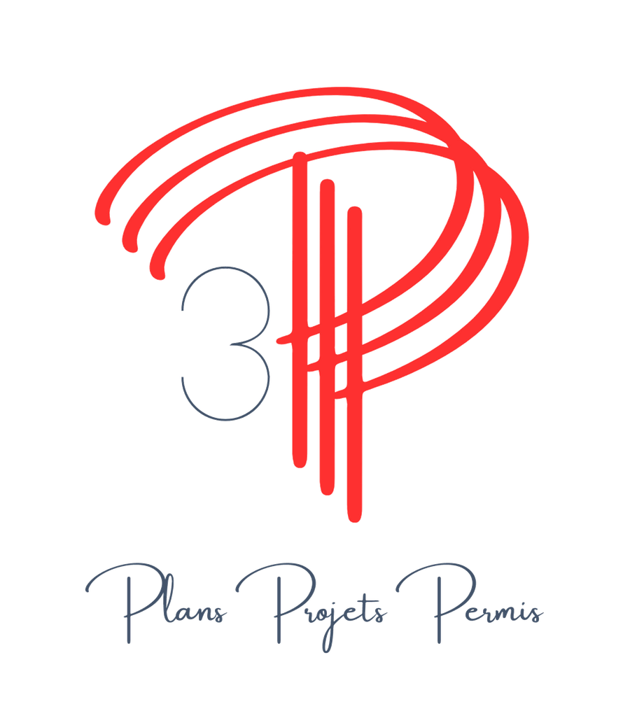 Logo vertical 3P Plans Projets Permis